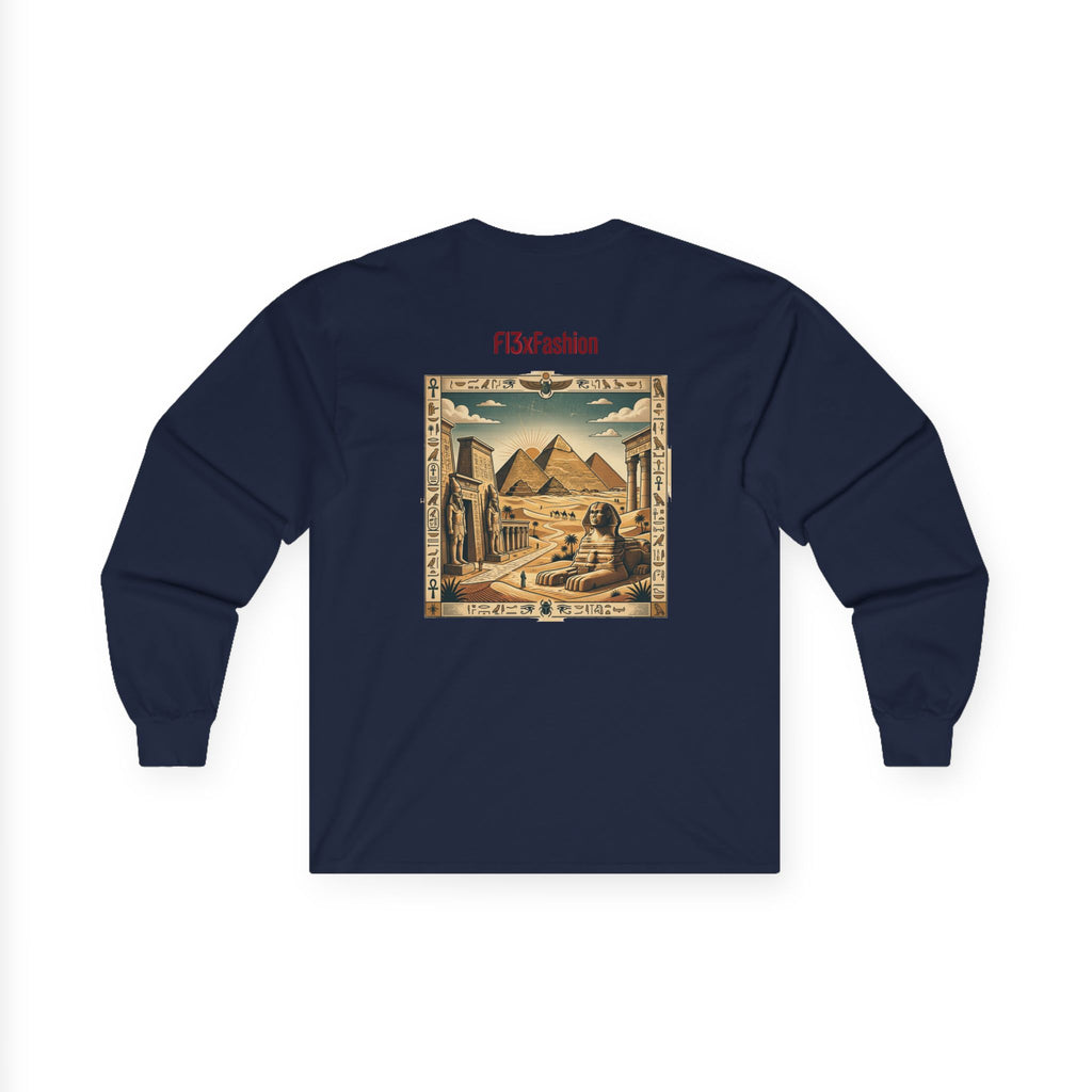 Egyptian Pyramids Vintage Graphic Long Sleeve Tee