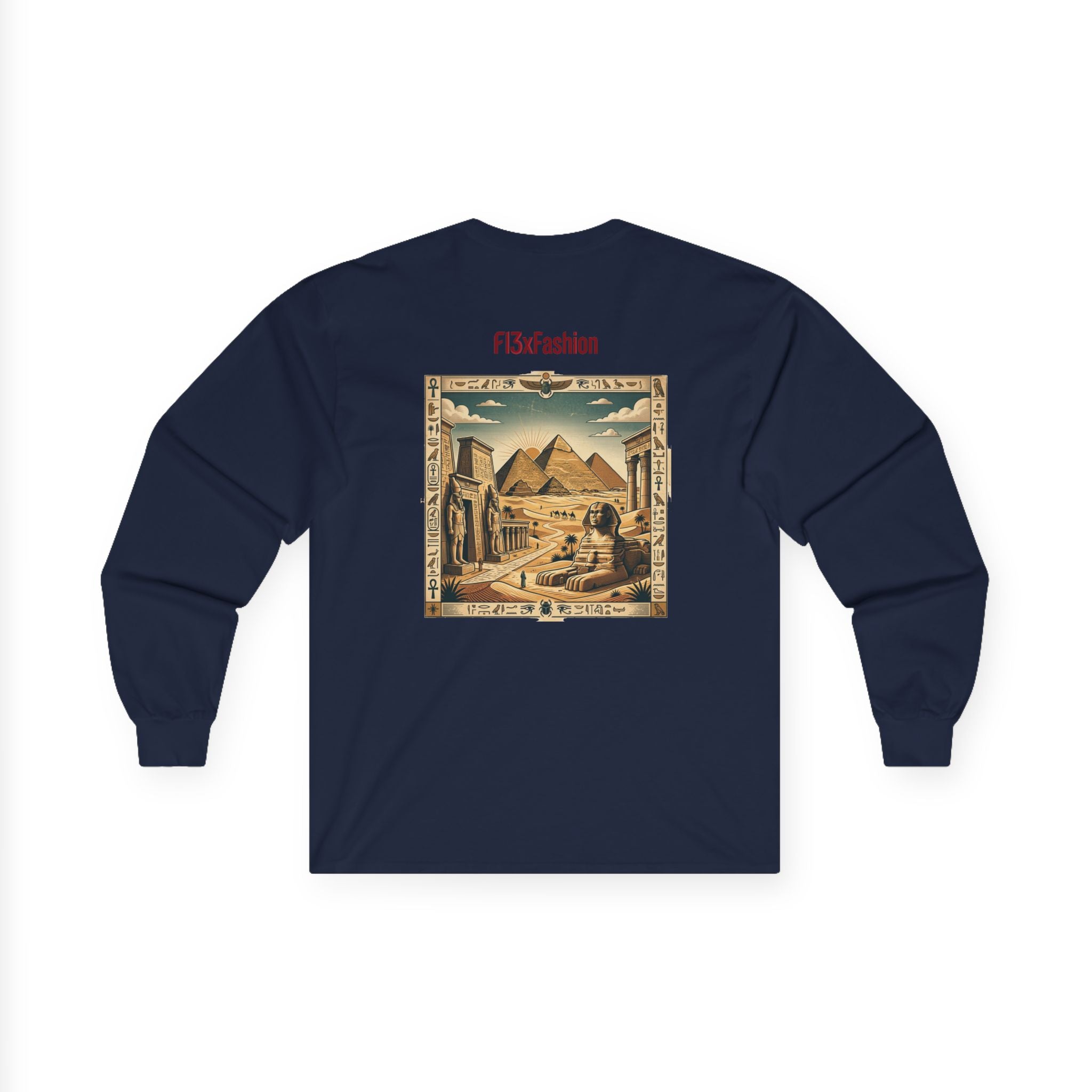 Egyptian Pyramids Vintage Graphic Long Sleeve Tee