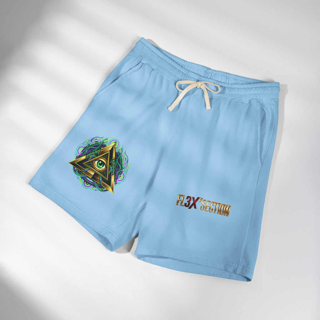 Conscious Symbol Fleece Sweat Shorts — Illuminati Triangle & Anarchy Graphic