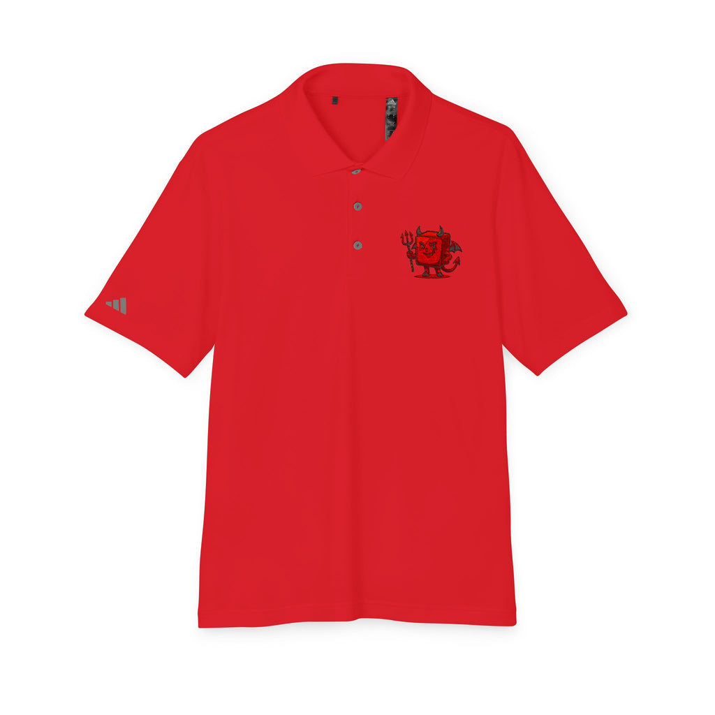 Red Devil Logo Polo Shirt — Embroidered Small Chest Graphic, Golf & Casual Wear