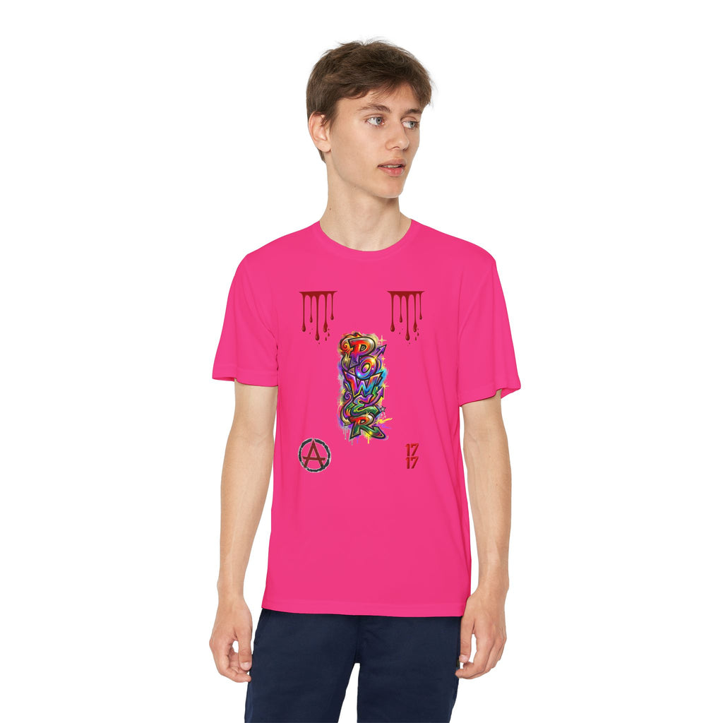 Youth Competitor Tee — Colorful Graffiti Anarchy Graphic T-Shirt