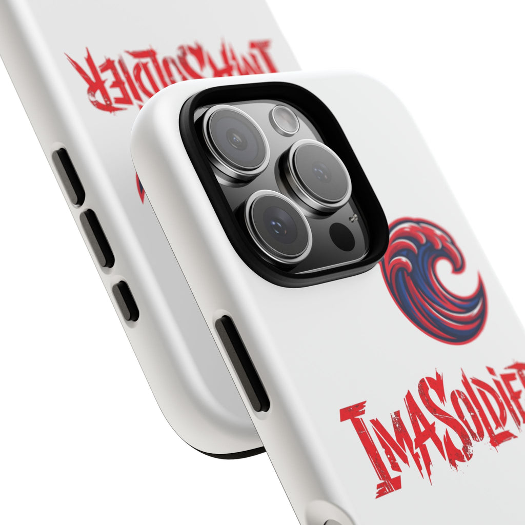 Phone Case — 'ImaSoldier' Red Wave Protective Hard Case