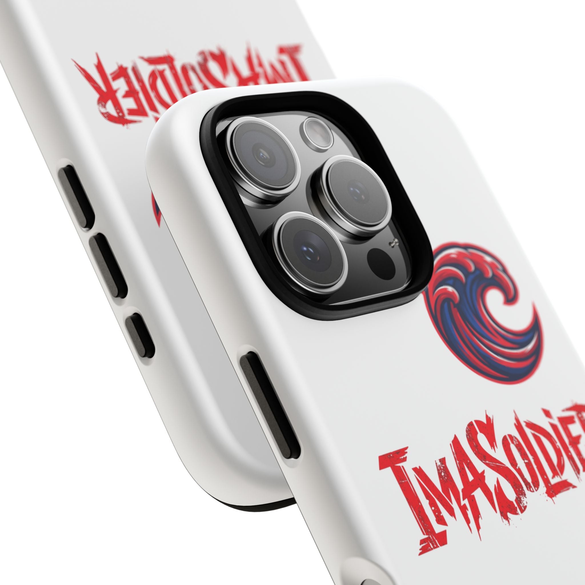 Phone Case — 'ImaSoldier' Red Wave Protective Hard Case