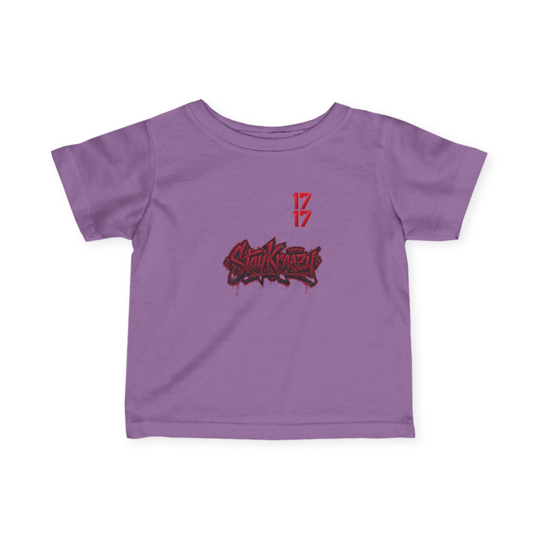 Infant Tee — Red Graffiti "17/17" Street Style Baby Shirt