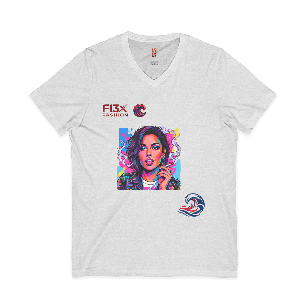 Pop Art Portrait V-Neck Tee — FI3xFashion Graphic T-Shirt