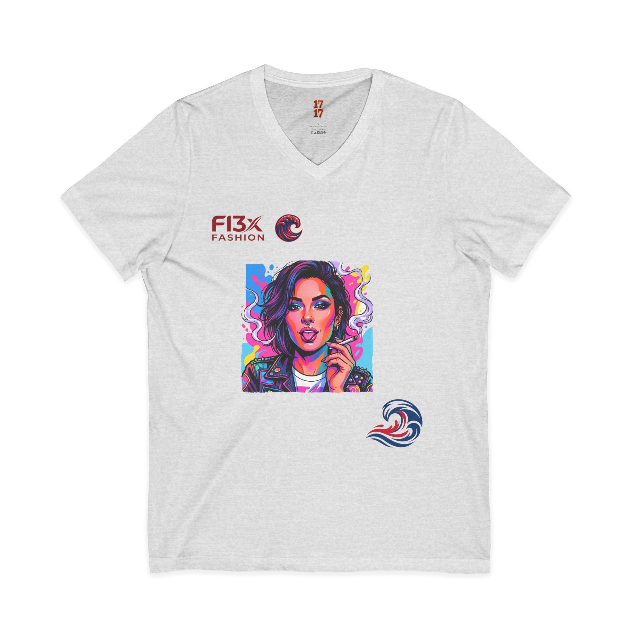 Pop Art Portrait V-Neck Tee — FI3xFashion Graphic T-Shirt