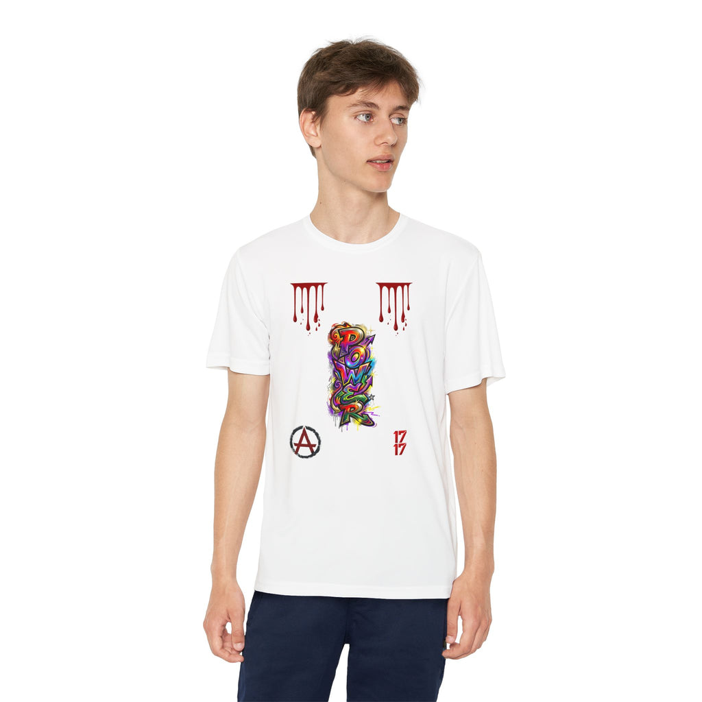 Youth Competitor Tee — Colorful Graffiti Anarchy Graphic T-Shirt