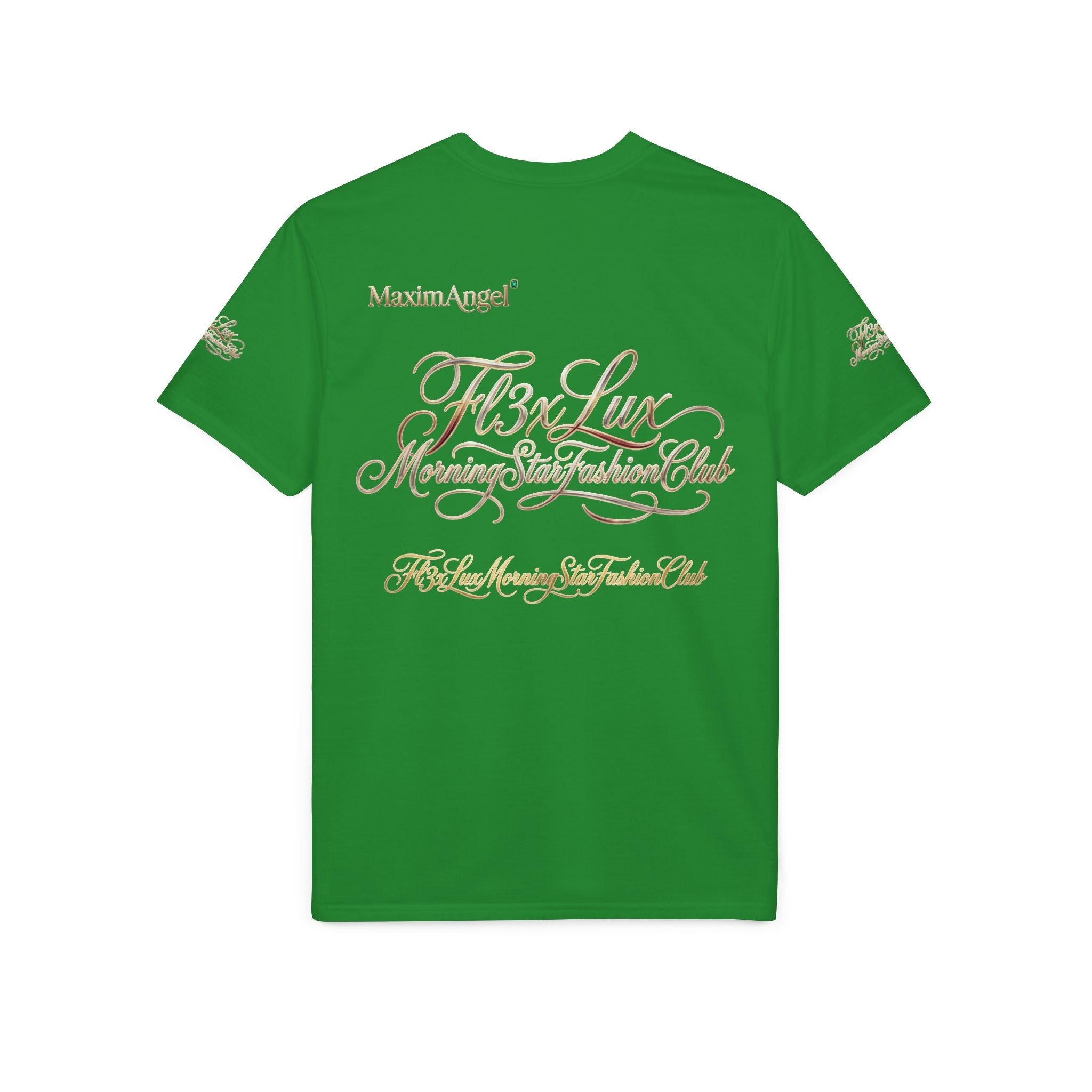 Luxury Gold Script Performance T-Shirt — F3xLux Morning Stay Fashion Club Design