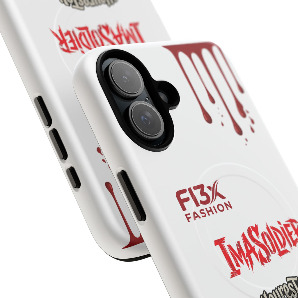 Tough Magnetic Phone Case — 'ImASoldier' Blood Drip Gaming Design