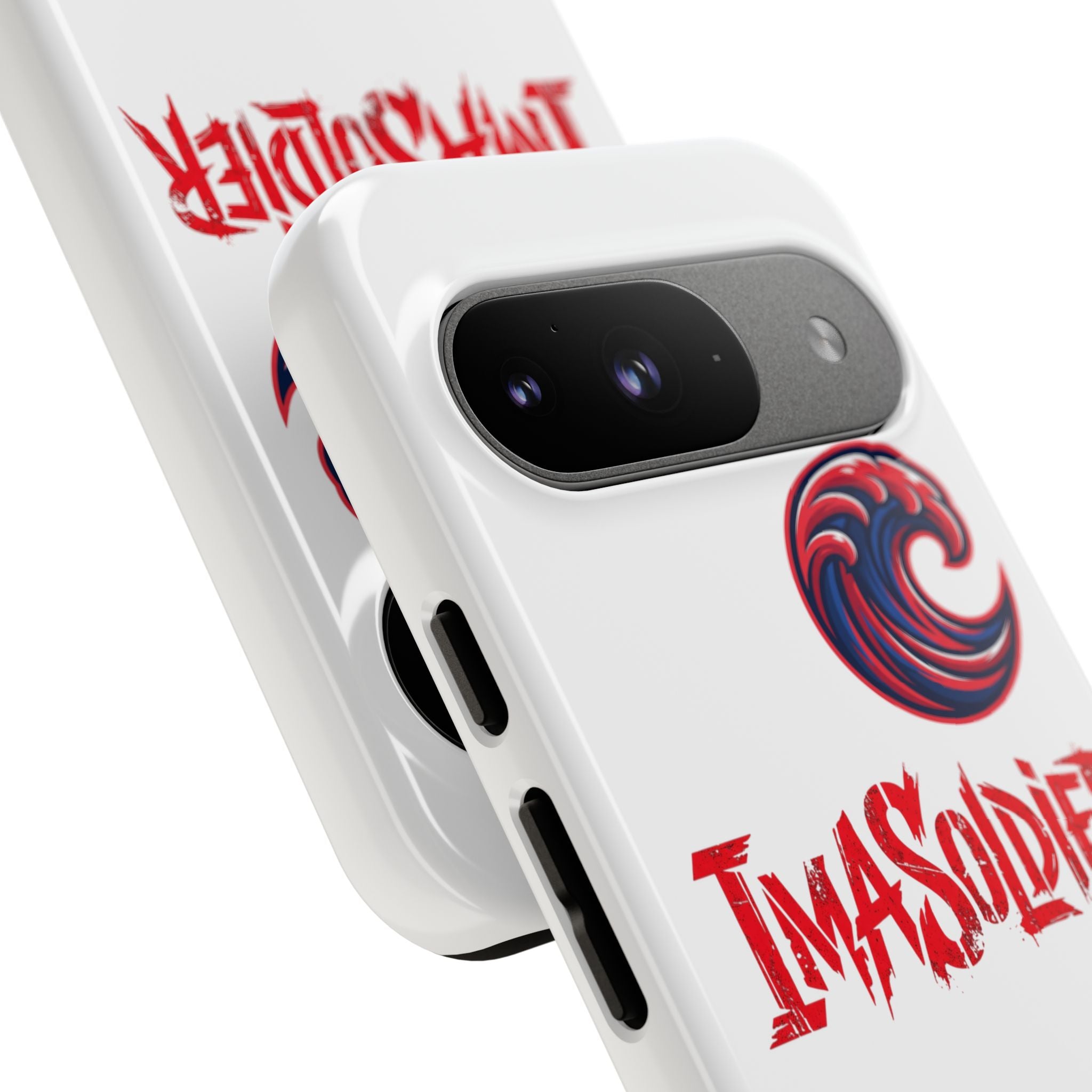 Phone Case — 'ImaSoldier' Red Wave Protective Hard Case
