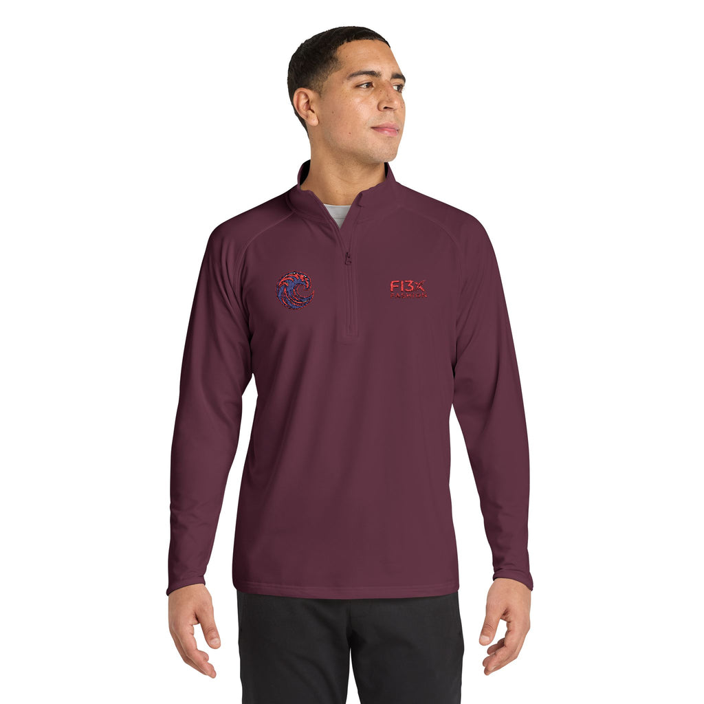 Embroidered Men's Quarter-Zip Pullover — FISX Racing Logo