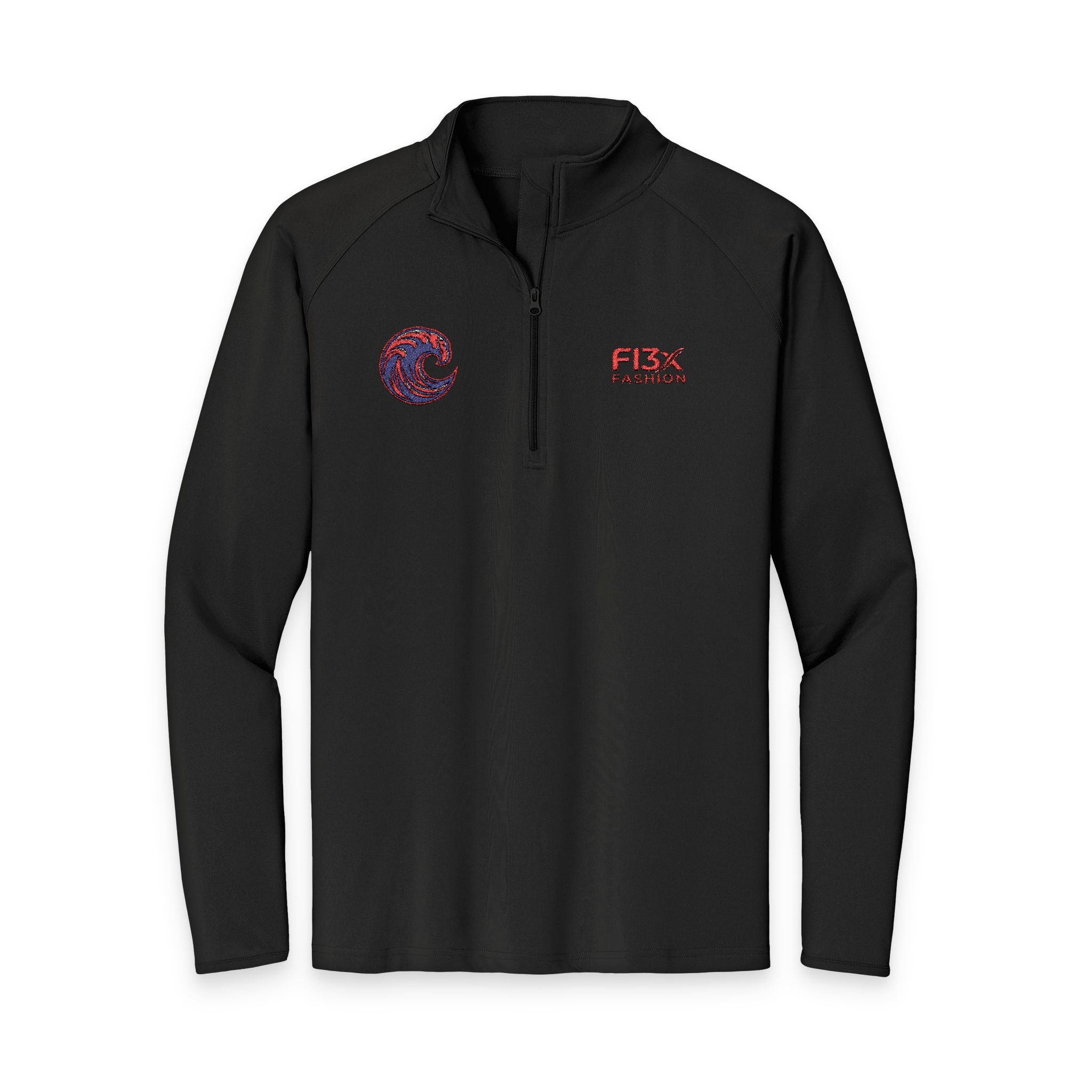 Embroidered Men's Quarter-Zip Pullover — FISX Racing Logo