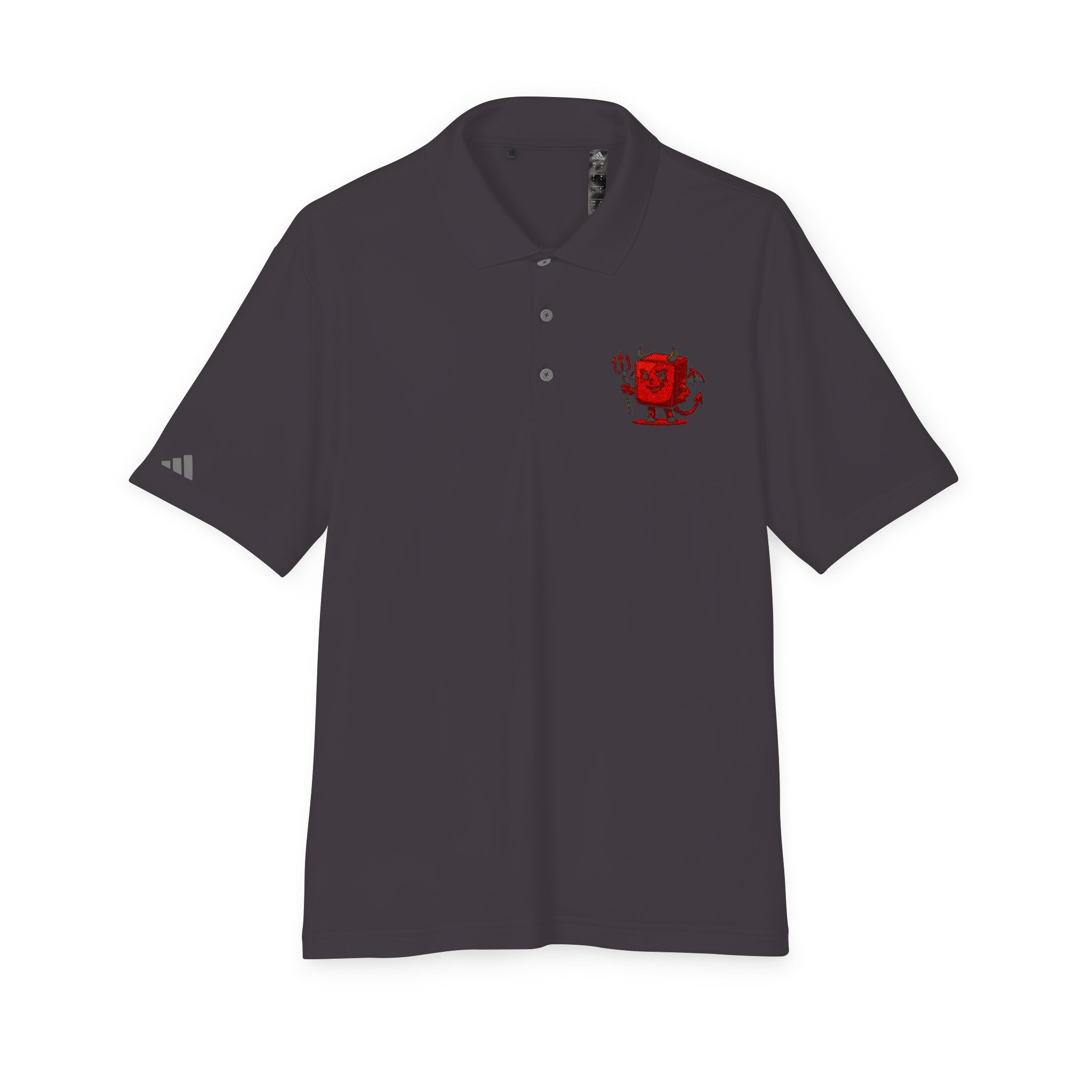 Red Devil Logo Polo Shirt — Embroidered Small Chest Graphic, Golf & Casual Wear