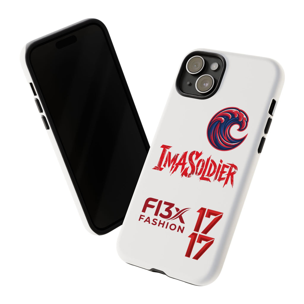 Phone Case — 'ImaSoldier' Red Wave Protective Hard Case