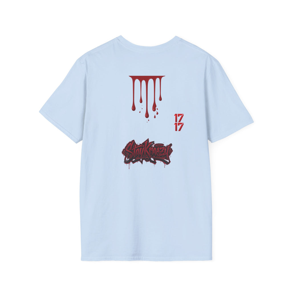 Graphic T-Shirt — Dripping Blood & 17/17 Snake Design