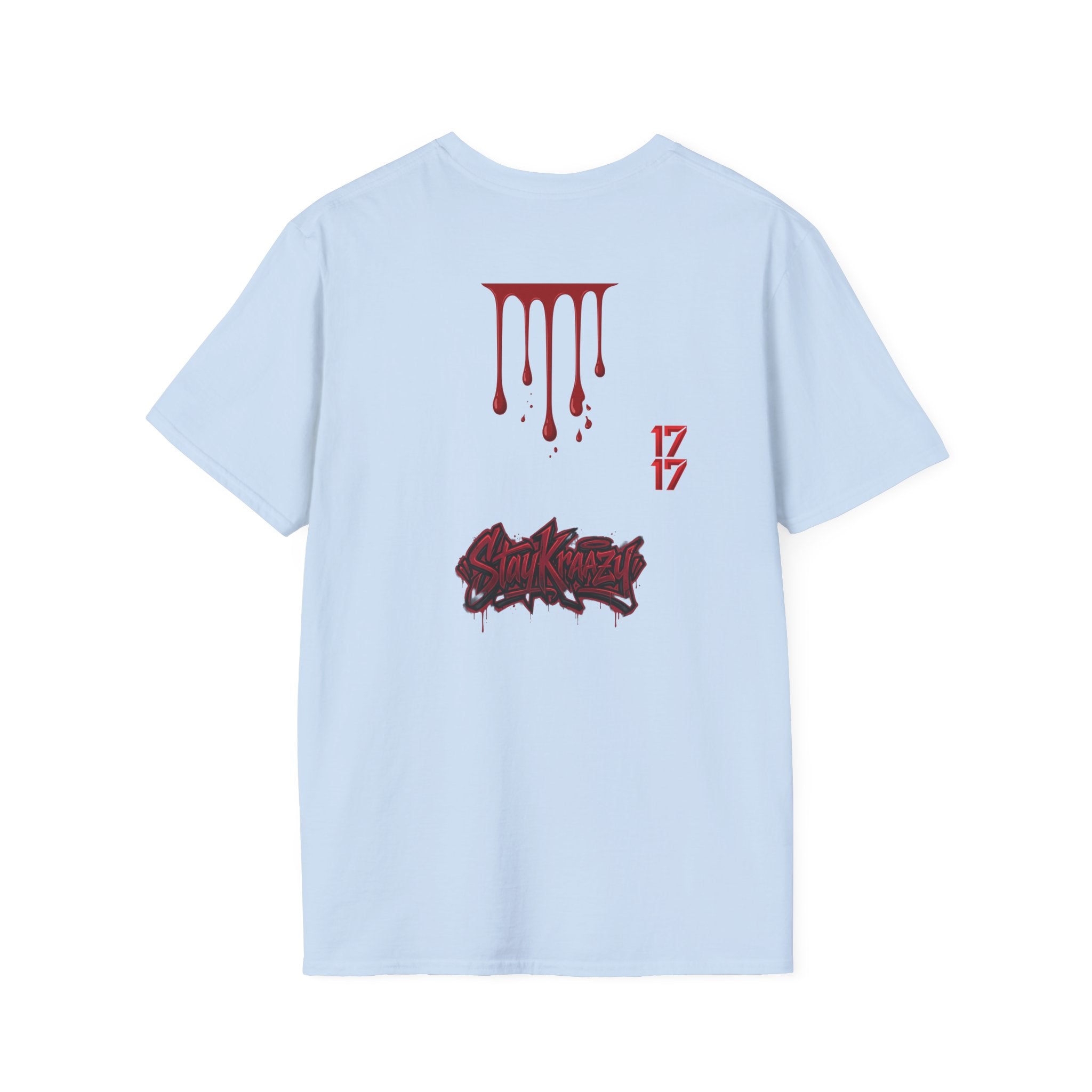 Graphic T-Shirt — Dripping Blood & 17/17 Snake Design