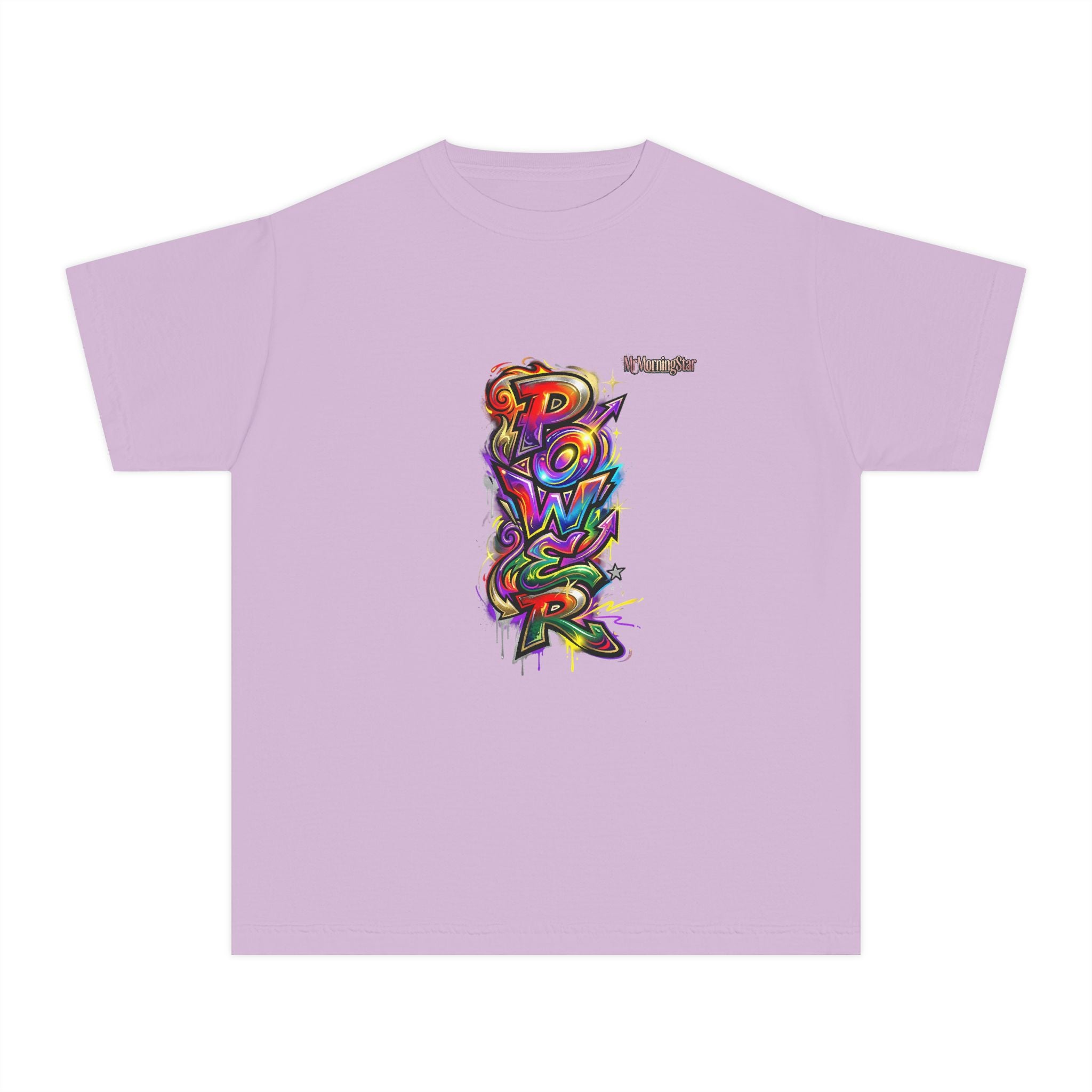 Youth Tee - Colorful 'Power' Graffiti Vertical Graphic