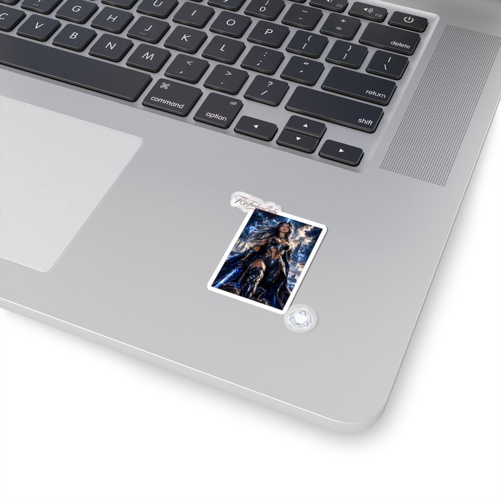 Warrior Queen Fantasy Sticker — Valiant Female Knight Kiss-Cut Sticker