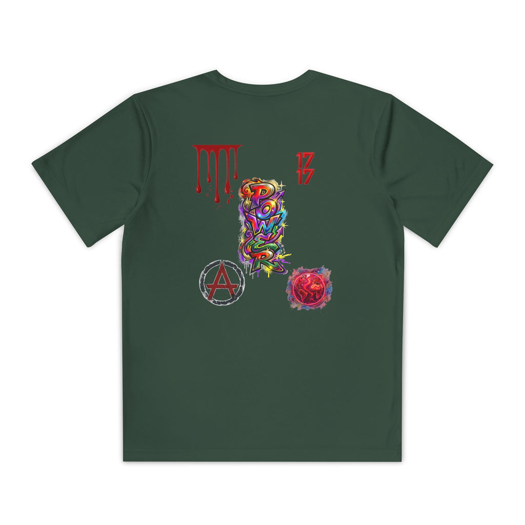 Youth Competitor Tee — Colorful Graffiti Anarchy Graphic T-Shirt