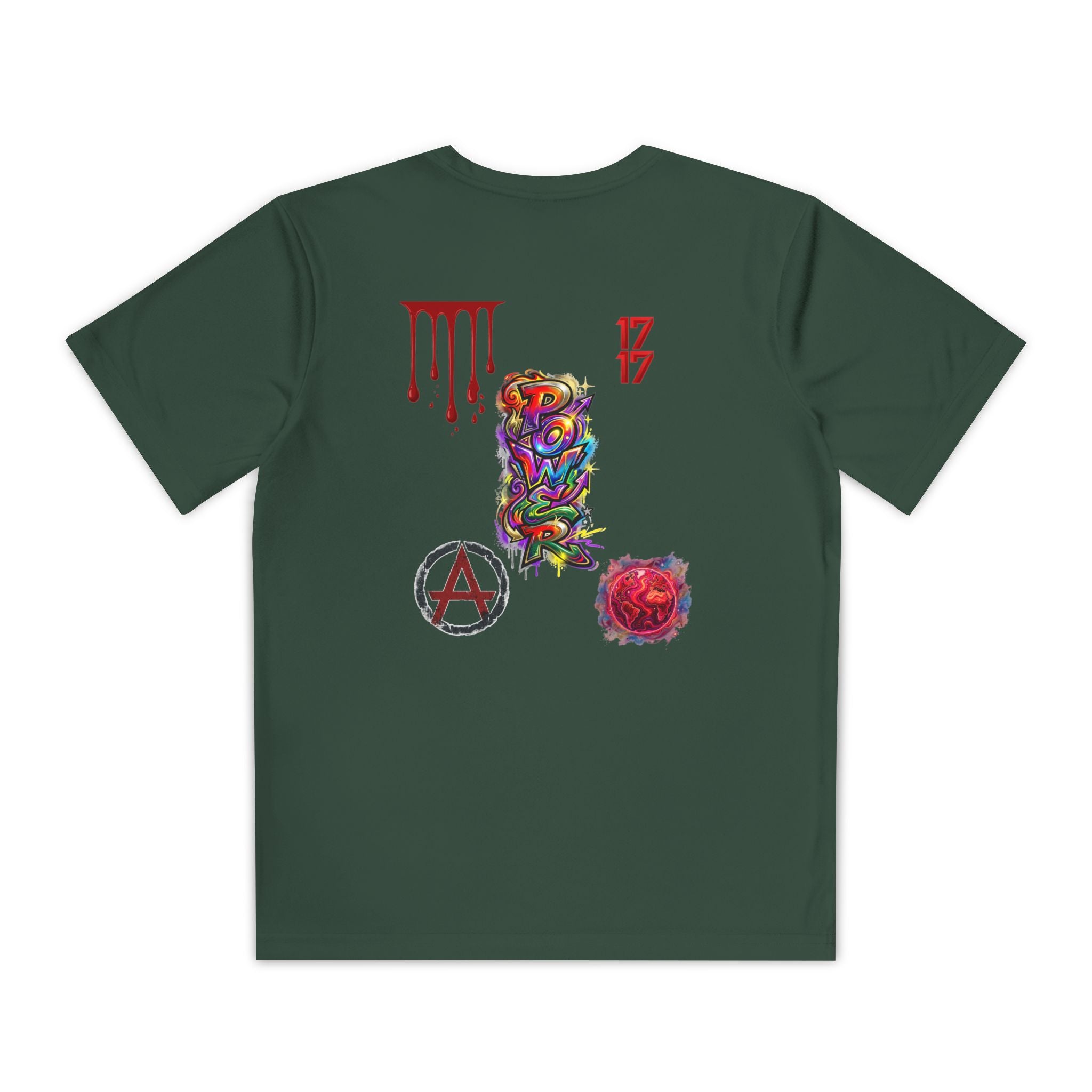 Youth Competitor Tee — Colorful Graffiti Anarchy Graphic T-Shirt