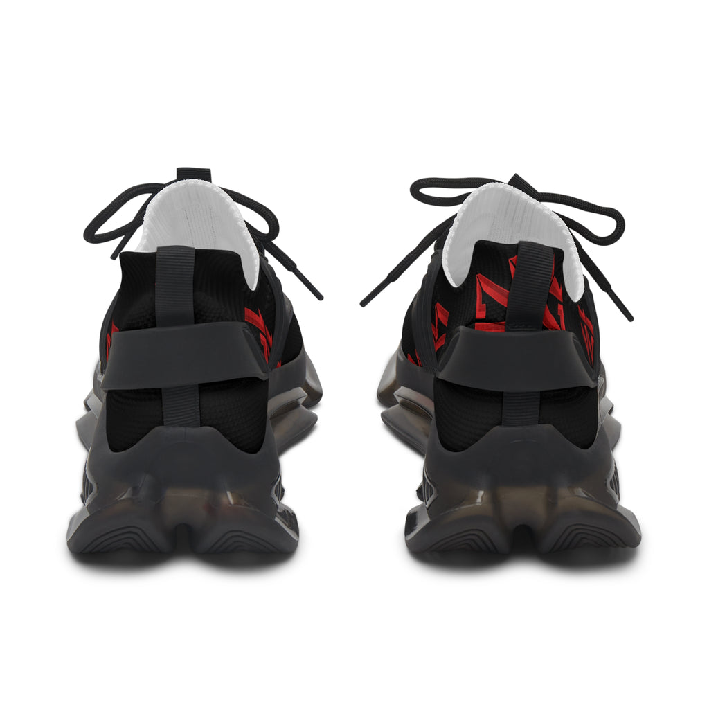 Women’s Mesh Sneakers — Black Red 1717 Athletic Running Shoes