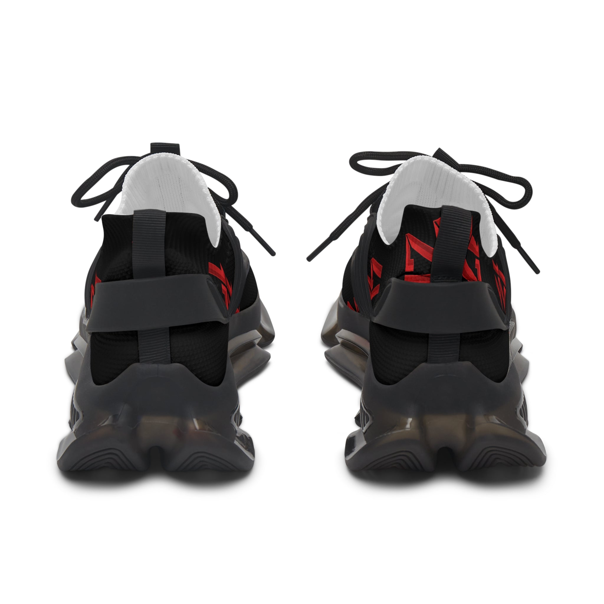 Women’s Mesh Sneakers — Black Red 1717 Athletic Running Shoes
