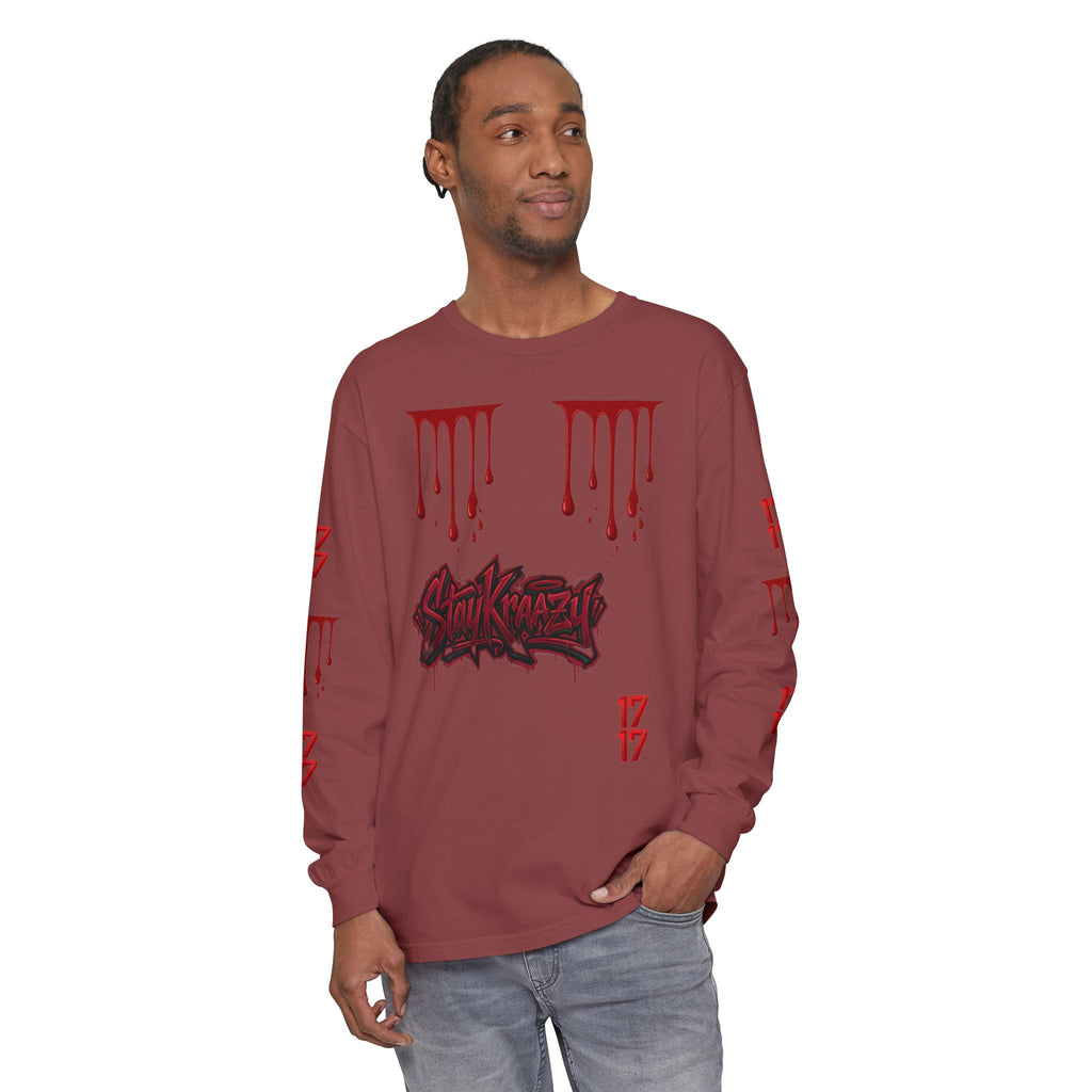 Blood Drip Graphic Long Sleeve Tee