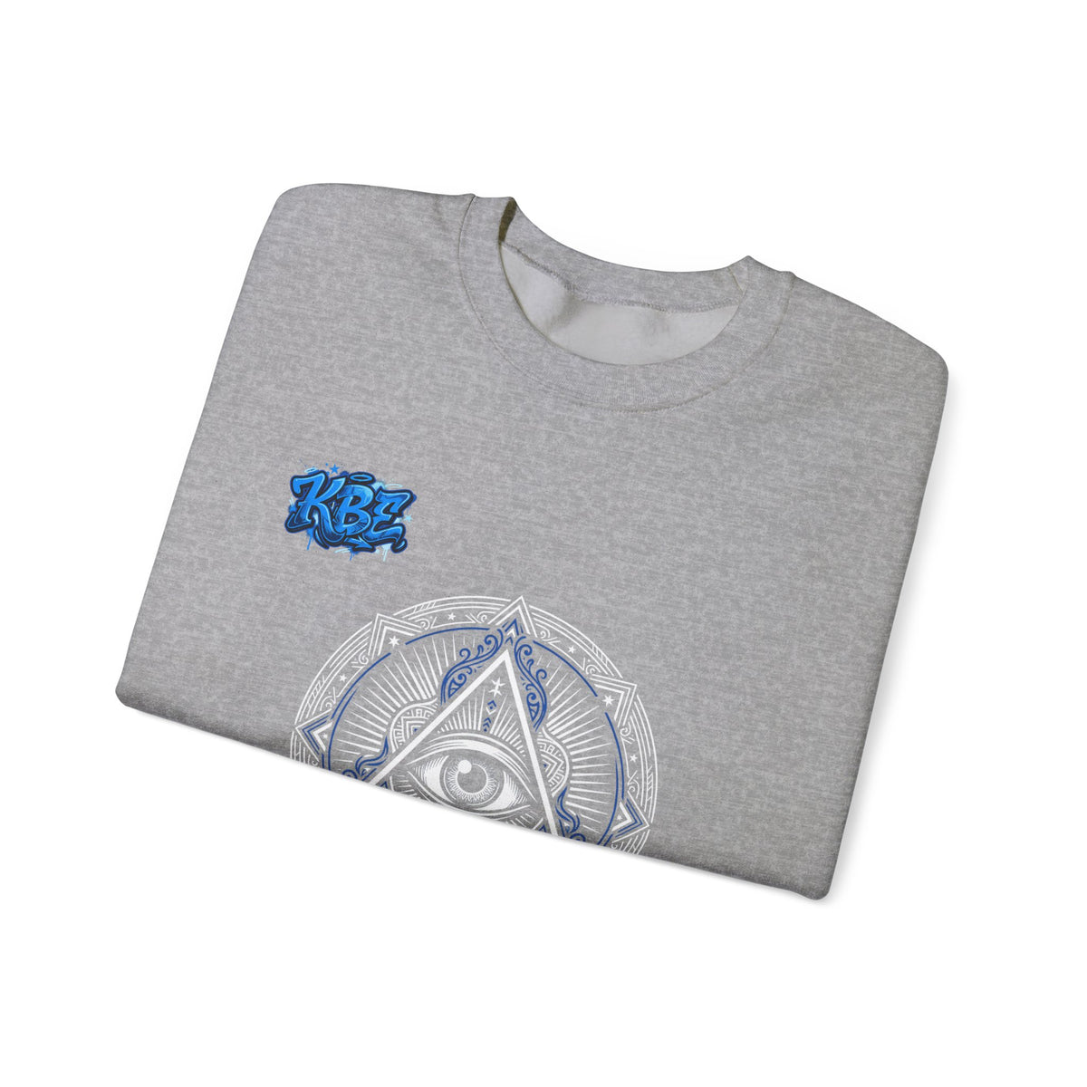 Crewneck Sweatshirt — Minimal Blue Mandala Graphic Crewneck