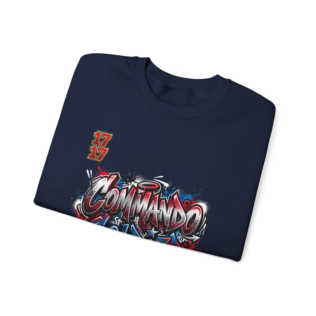 Crewneck Sweatshirt — 'Commando Soldier' Graffiti Graphic Crewneck