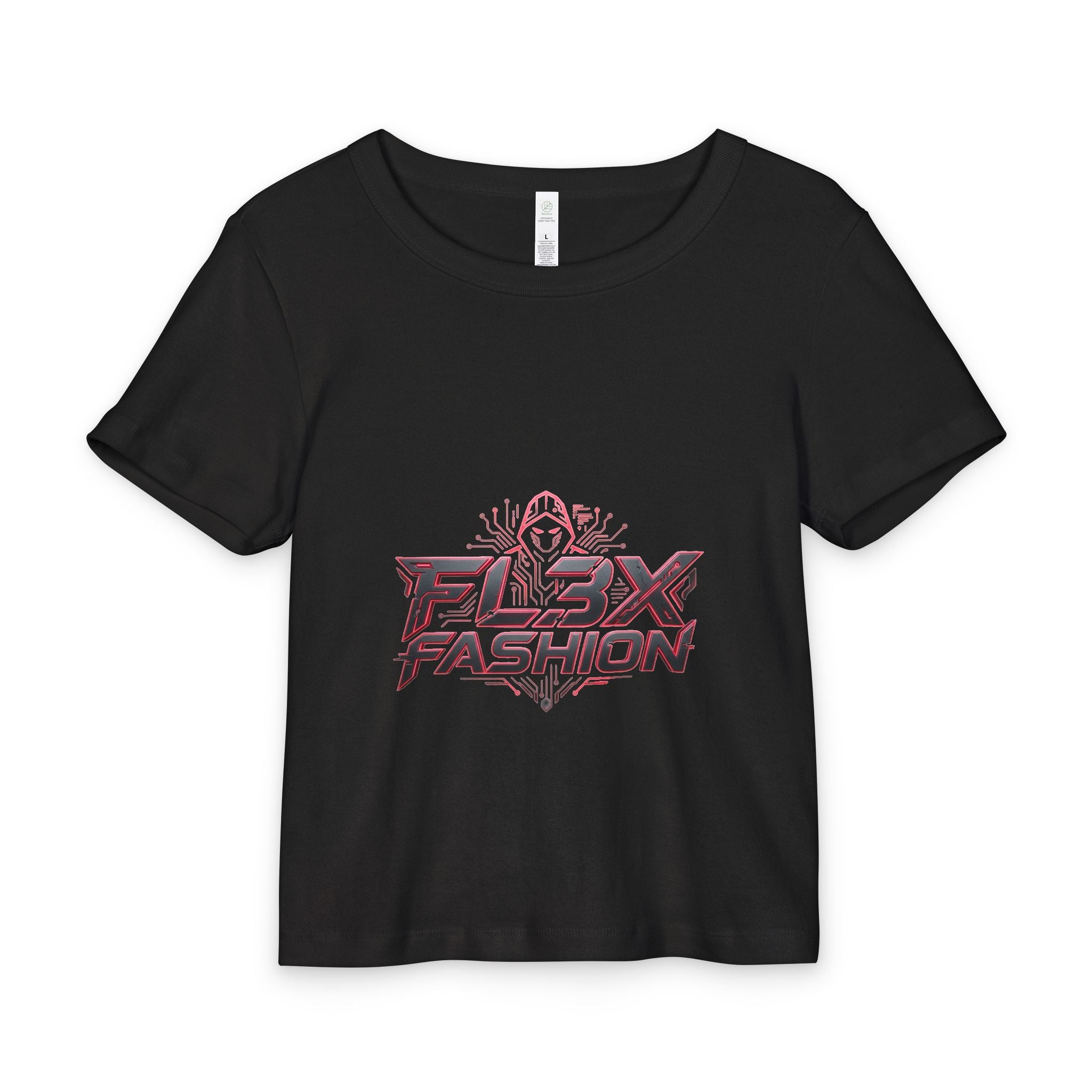 Baby Tee — Flex Fashion Pink Logo Ribbed Organic Tee
