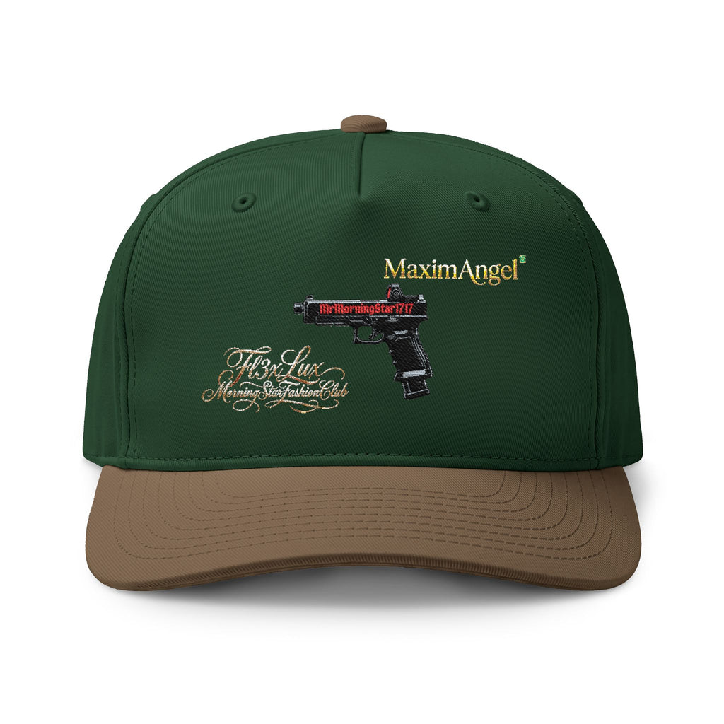 Two-Tone Cap — Embroidered Handgun Graphic "Marine Angel" Trucker Hat