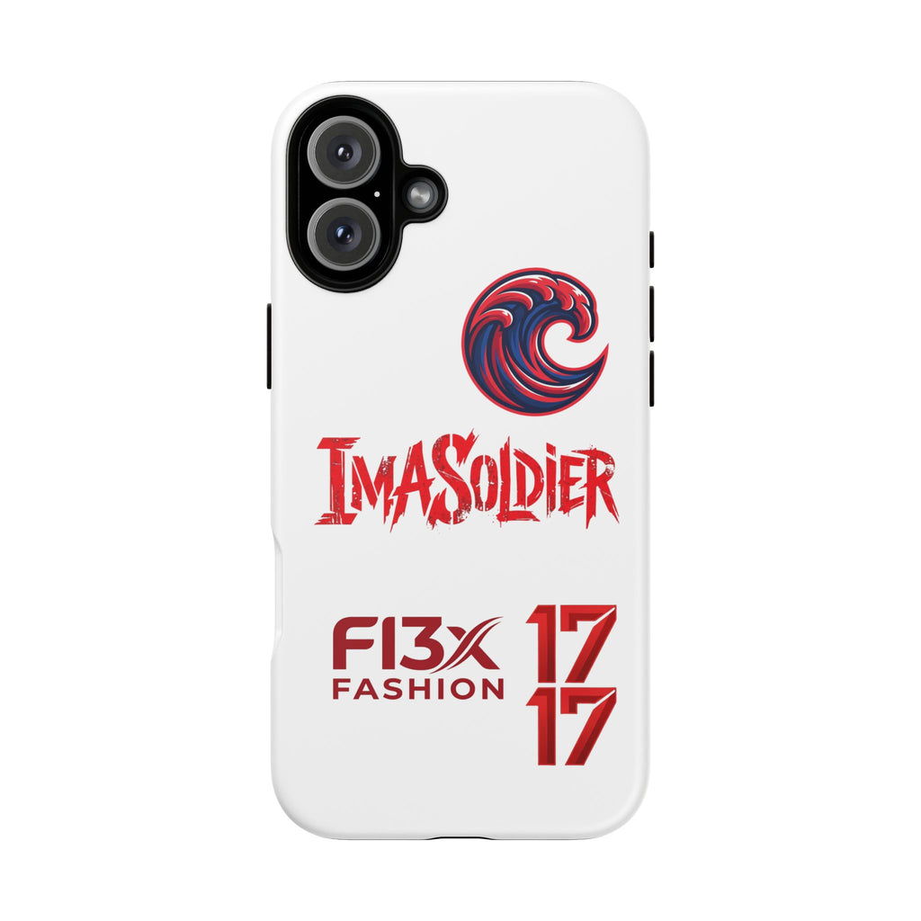 Phone Case — 'ImaSoldier' Red Wave Protective Hard Case