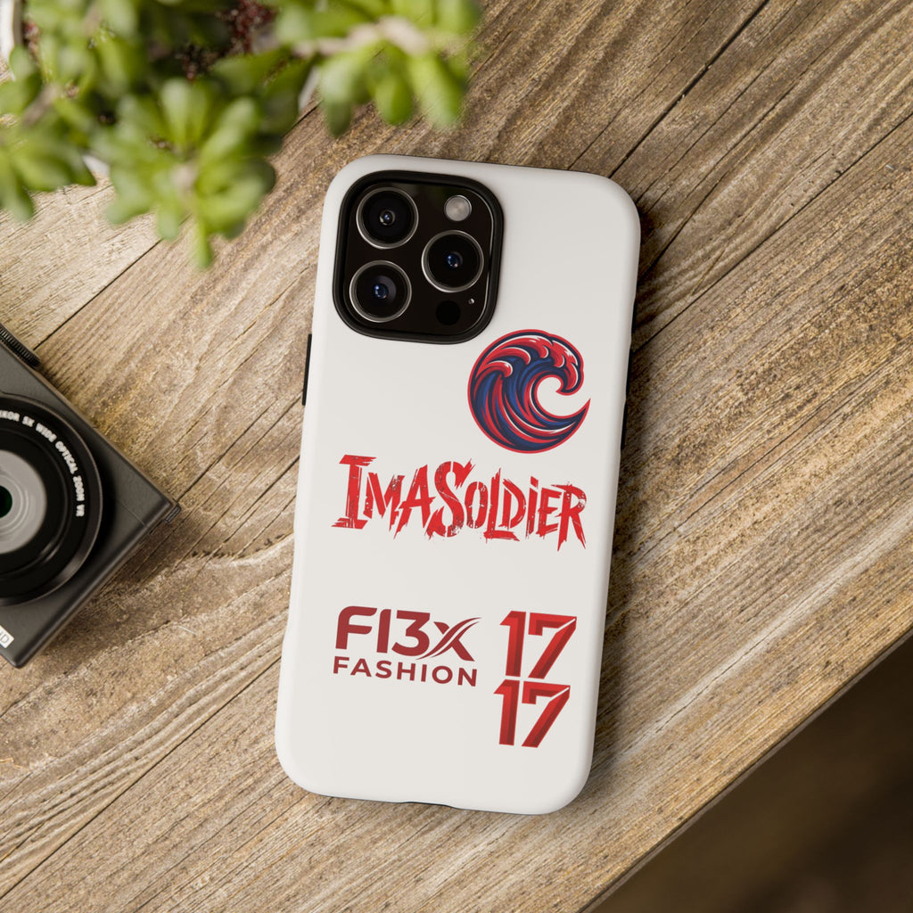 Phone Case — 'ImaSoldier' Red Wave Protective Hard Case