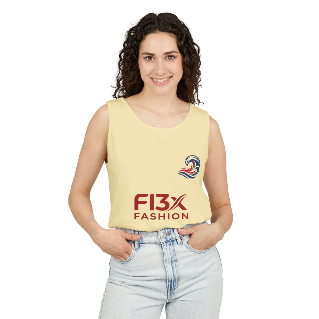 Graphic Tank Top - Colorful Cosmic Woman Illustration