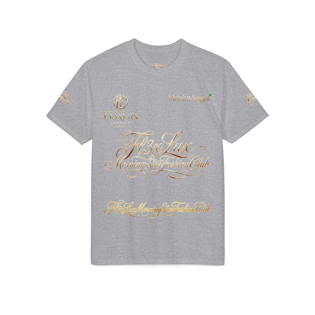 Luxury Gold Script Performance T-Shirt — F3xLux Morning Stay Fashion Club Design