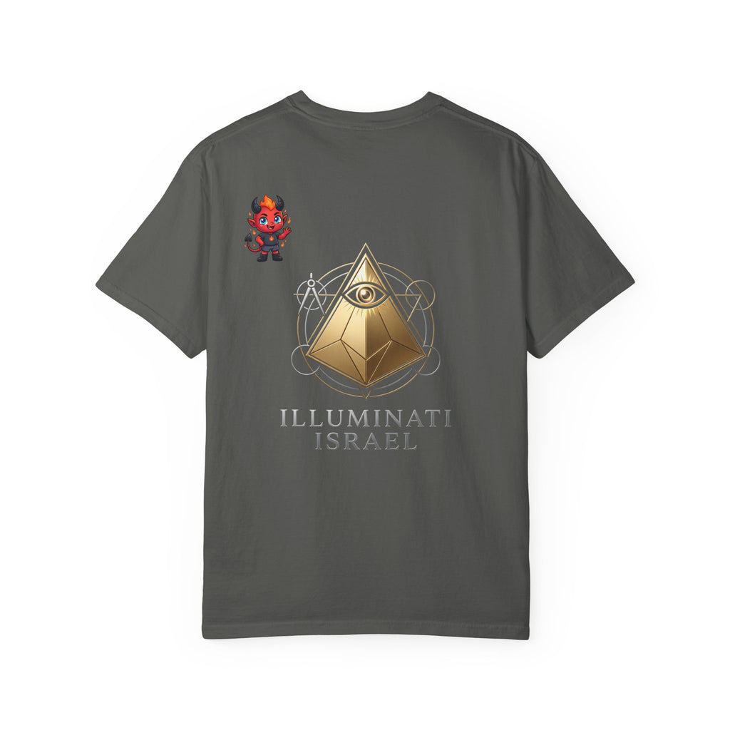 Illuminati Israel Pyramid T-Shirt with Devil Character Pattern