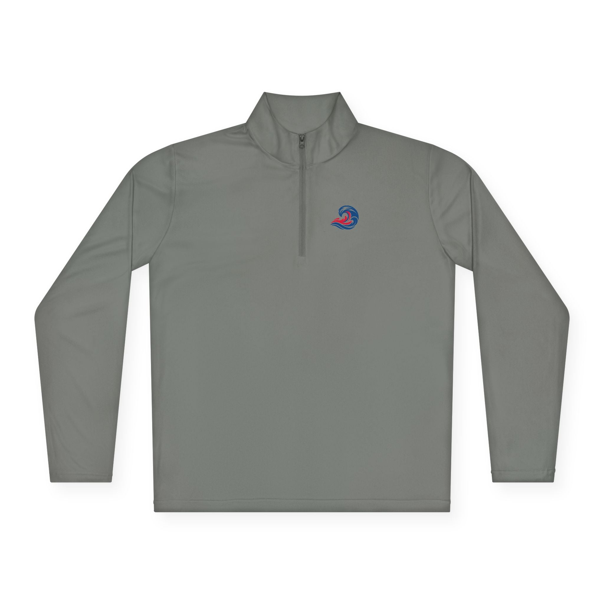 Quarter-Zip Pullover — Coastal Wave Logo Pullover with Back Graphic