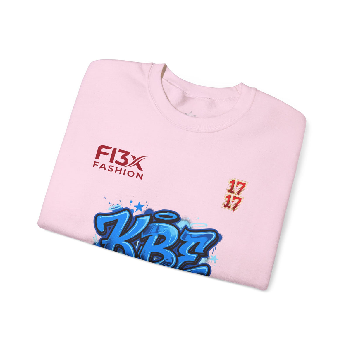 KBZ Graffiti Crewneck Sweatshirt – Streetwear Pullover with Blue Urban Tag Design