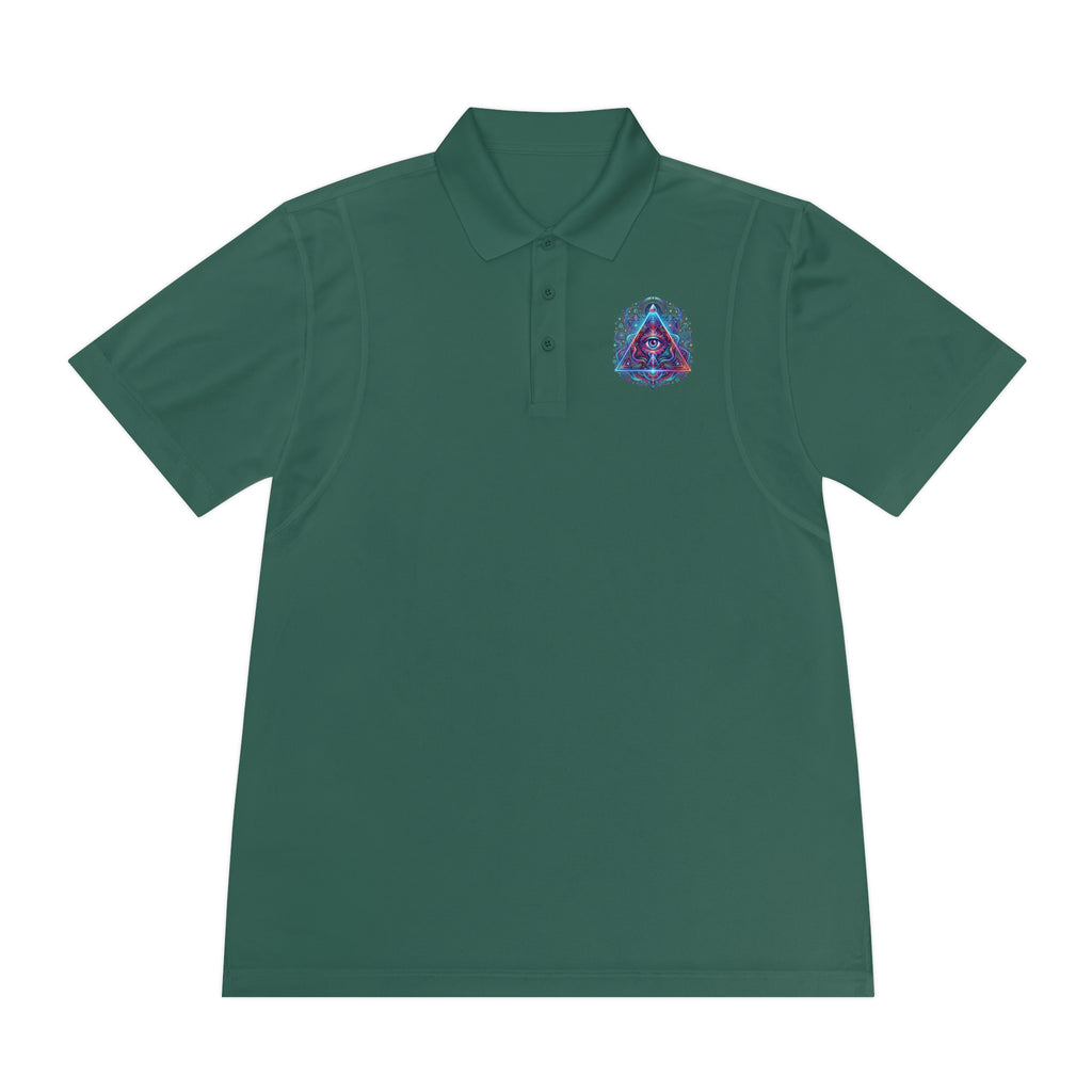 Men's Polo Shirt — Mystic All-Seeing Eye Triangle Design with 17/17 Accent