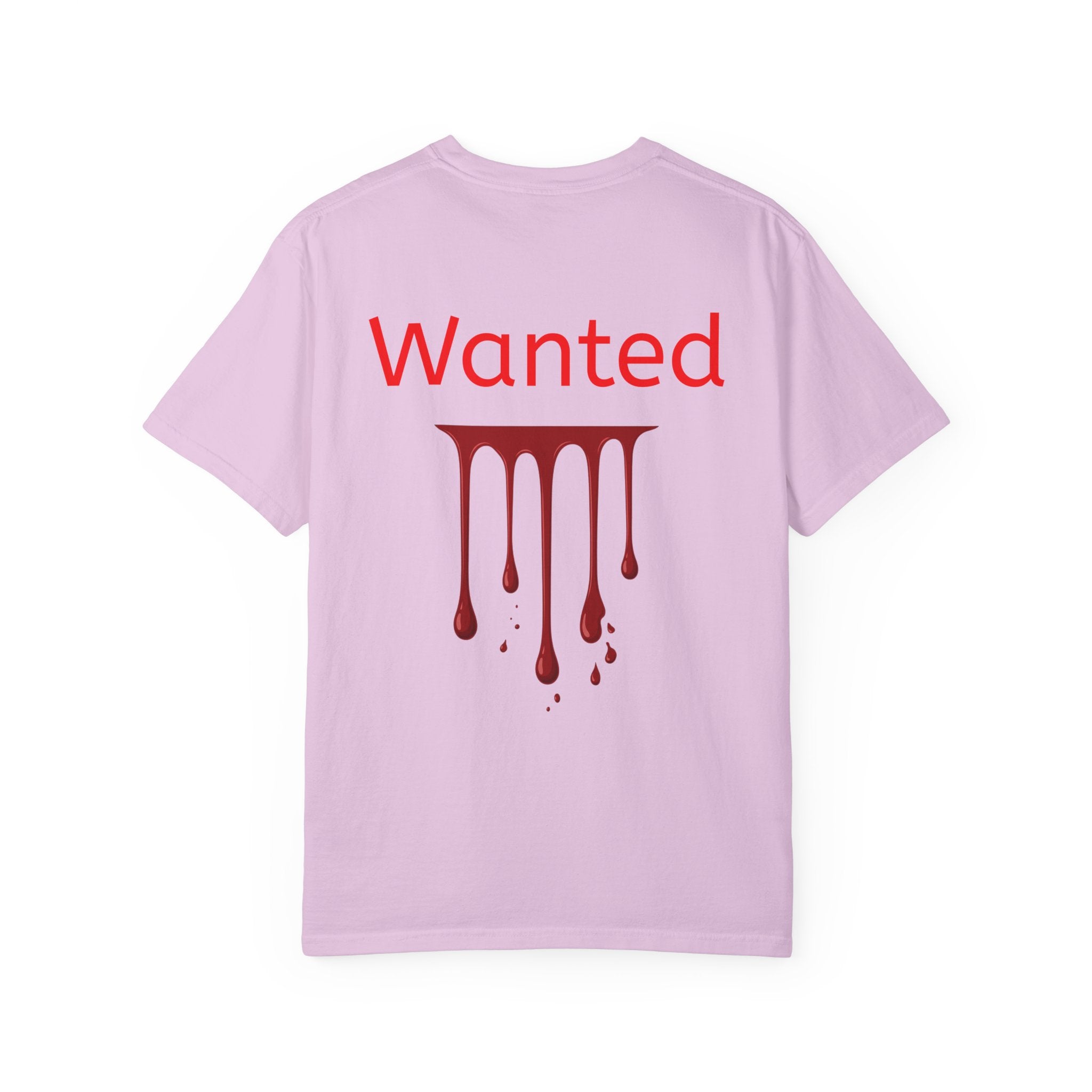 Graphic T-Shirt — Vintage Pyramid Collage with 'Wanted' Drip Design