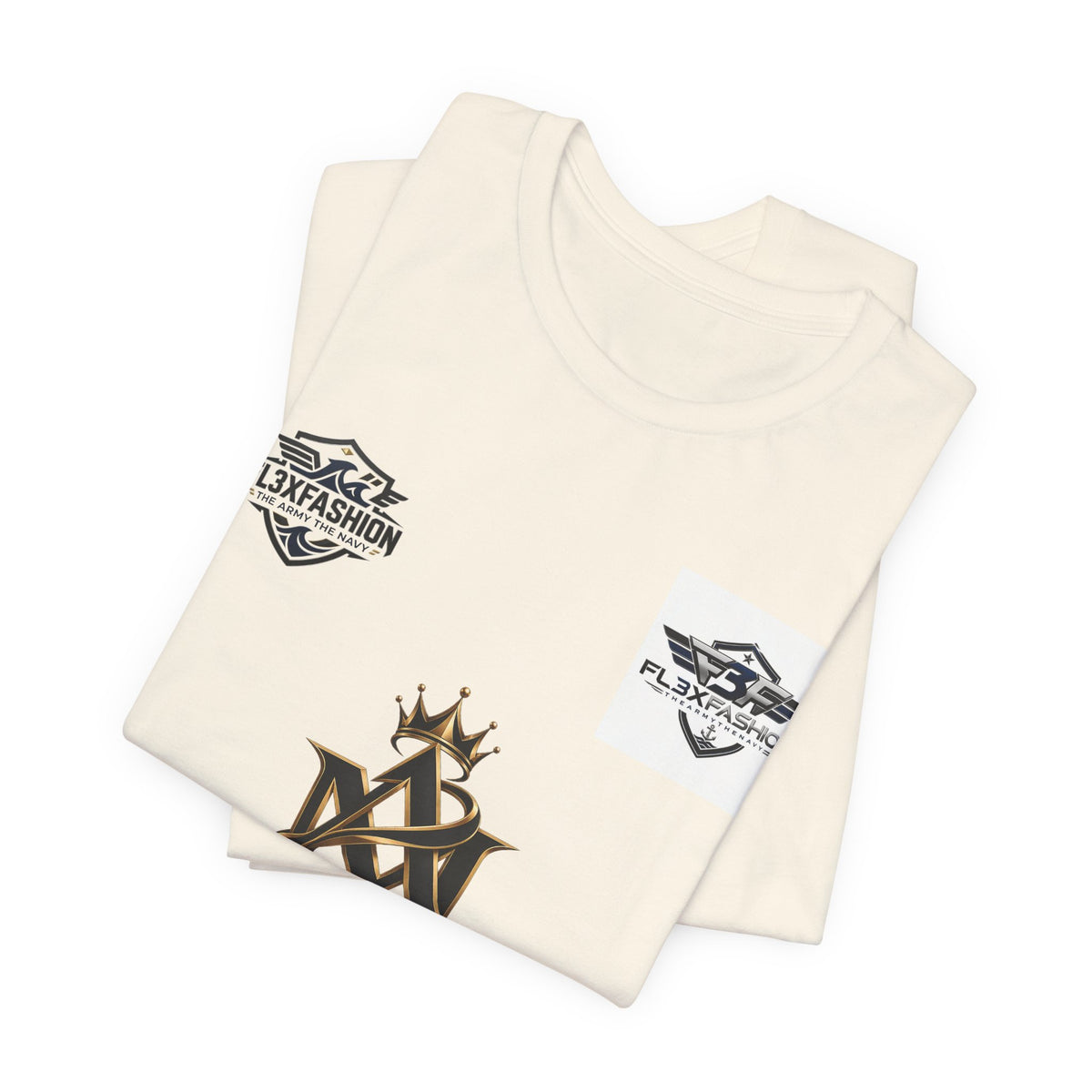 Flx3 Fashion Logo Tee — White Graphic Brand T-Shirt