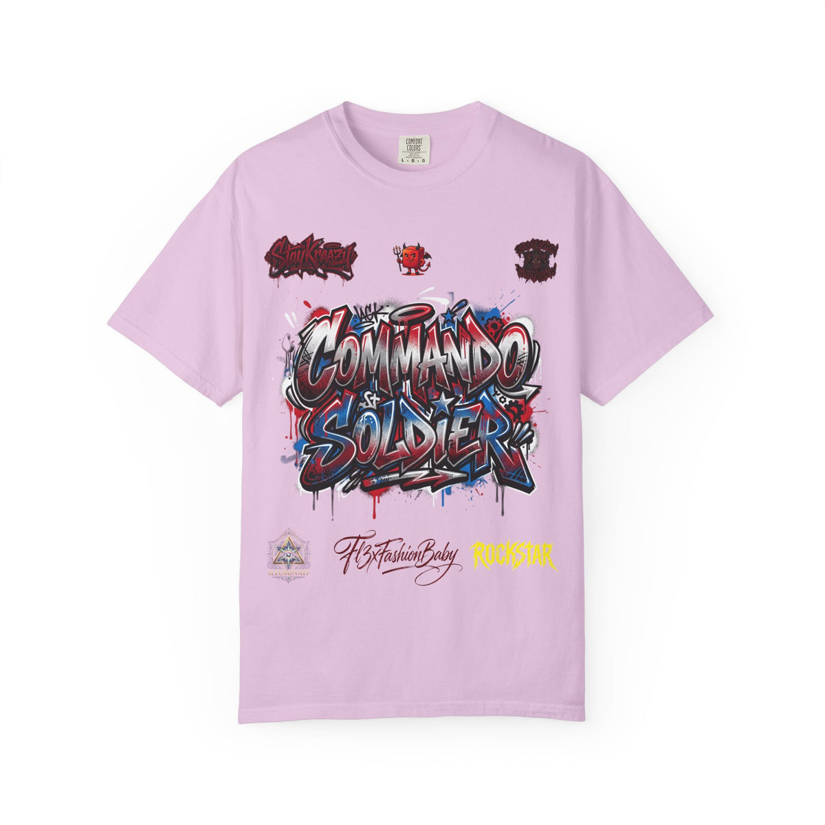 Commando Soldier Graphic T-Shirt — Streetwear Graffiti Design