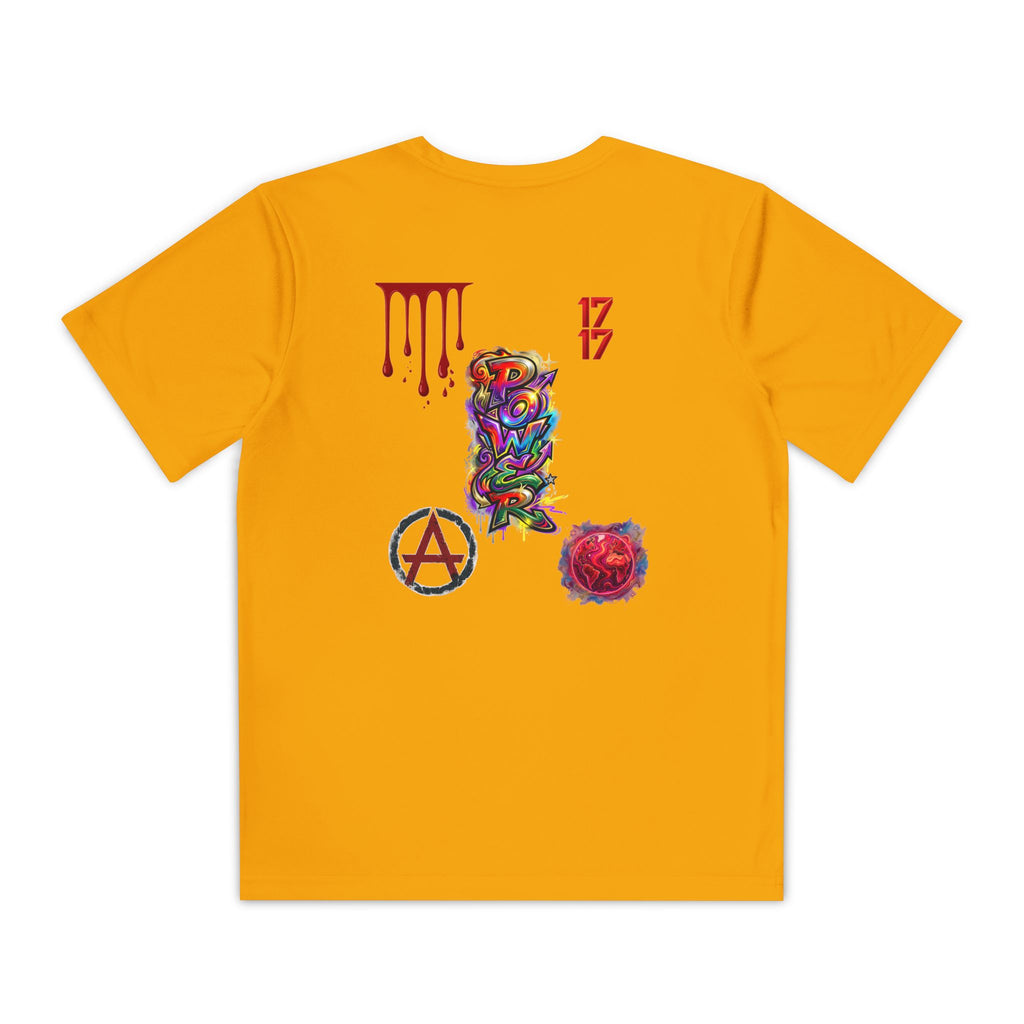 Youth Competitor Tee — Colorful Graffiti Anarchy Graphic T-Shirt