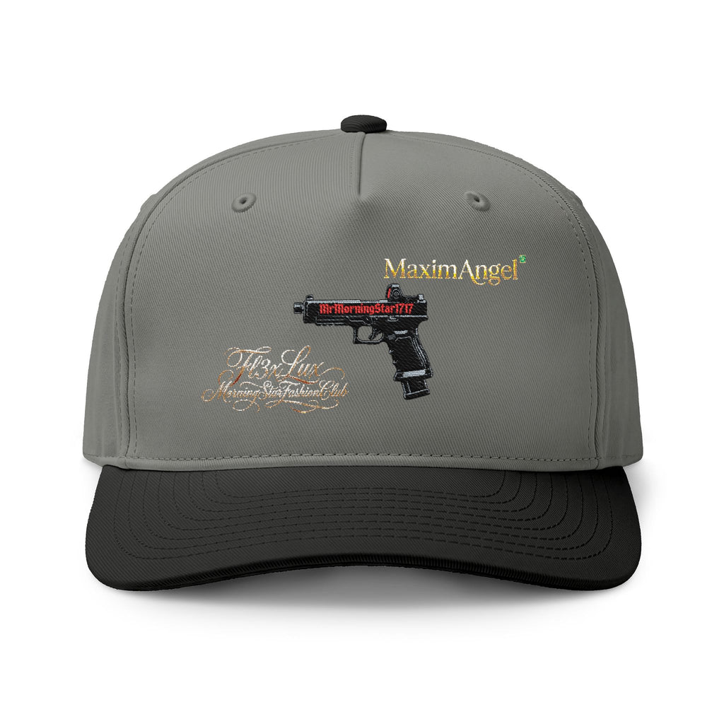 Two-Tone Cap — Embroidered Handgun Graphic "Marine Angel" Trucker Hat