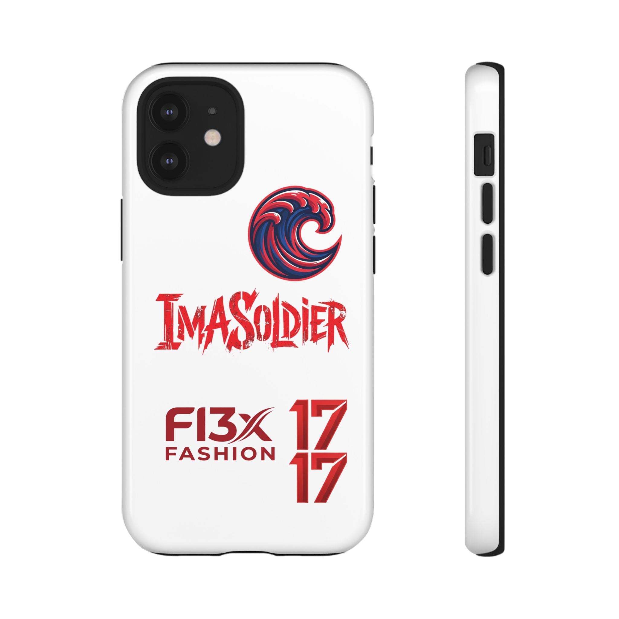 Phone Case — 'ImaSoldier' Red Wave Protective Hard Case