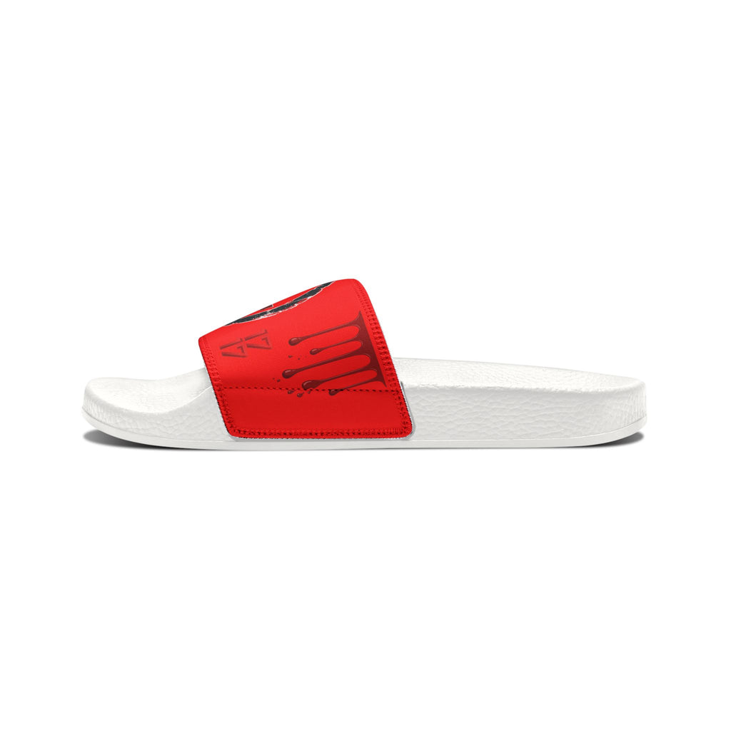 Women's Slip-On Sandals — Red Anarchy Symbol Removable-Striped Strap Slides