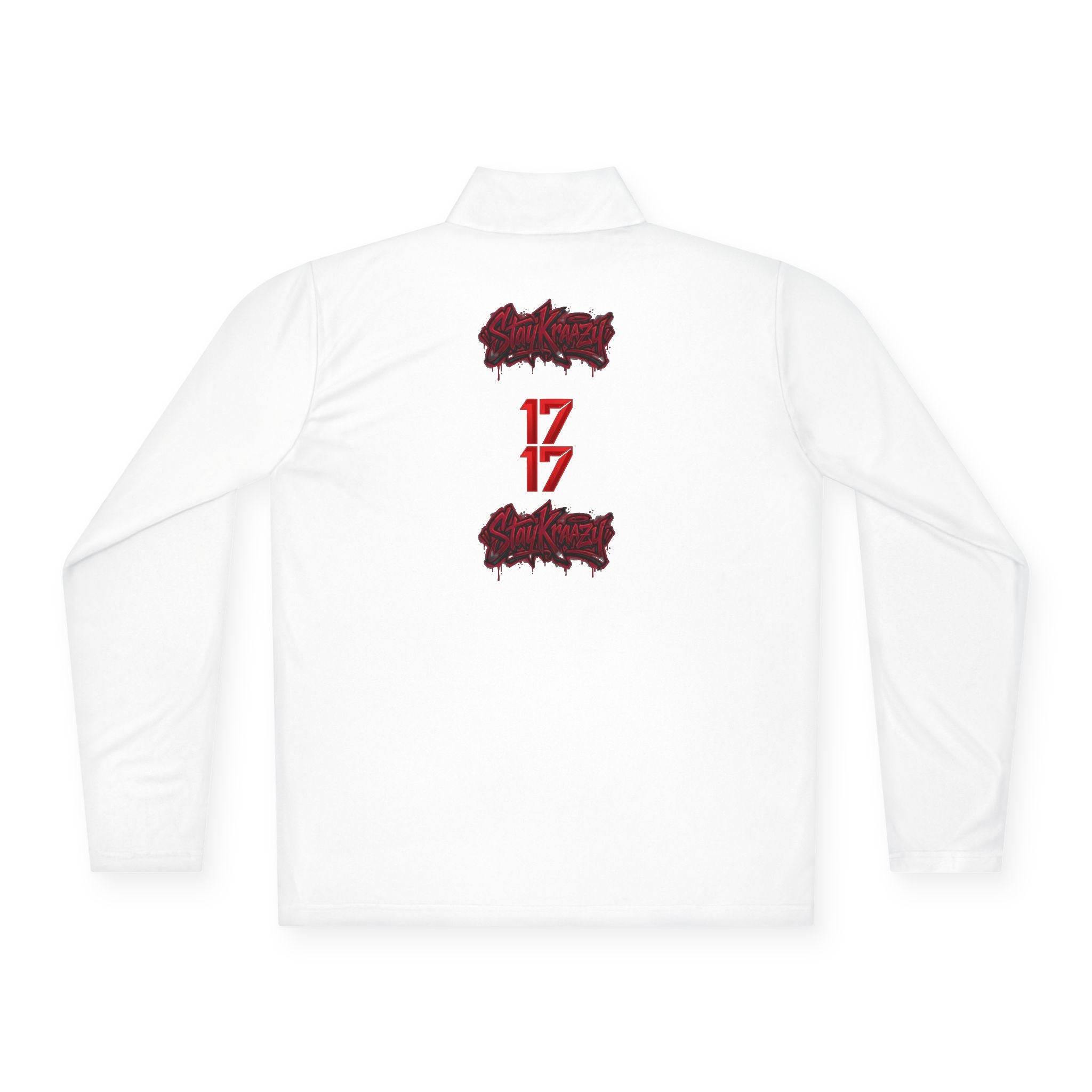 Quarter-Zip Pullover — Minimal Red '17' Logo Athletic Pullover