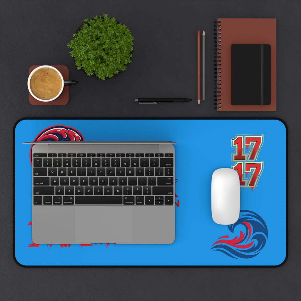 Blue Gamer Desk Mat — 'ImASoldier' & F13x Fashion Logo Mouse Pad
