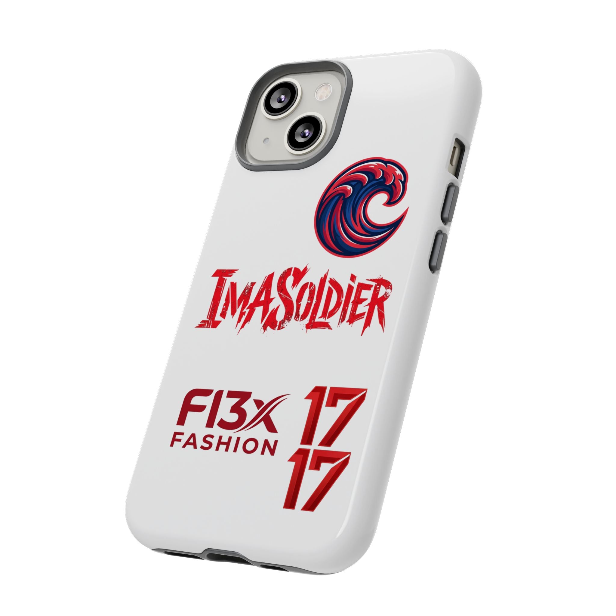 Phone Case — 'ImaSoldier' Red Wave Protective Hard Case