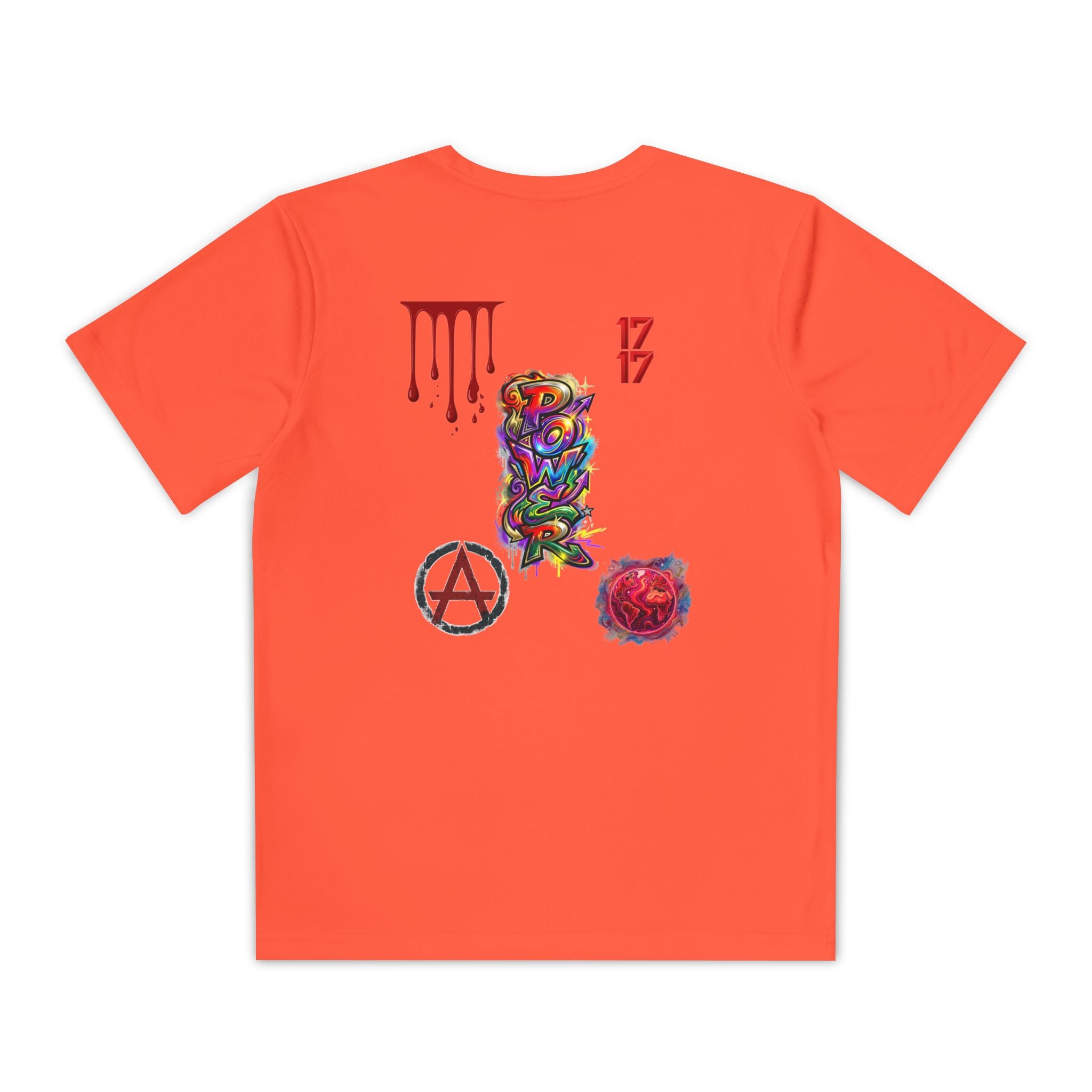 Youth Competitor Tee — Colorful Graffiti Anarchy Graphic T-Shirt